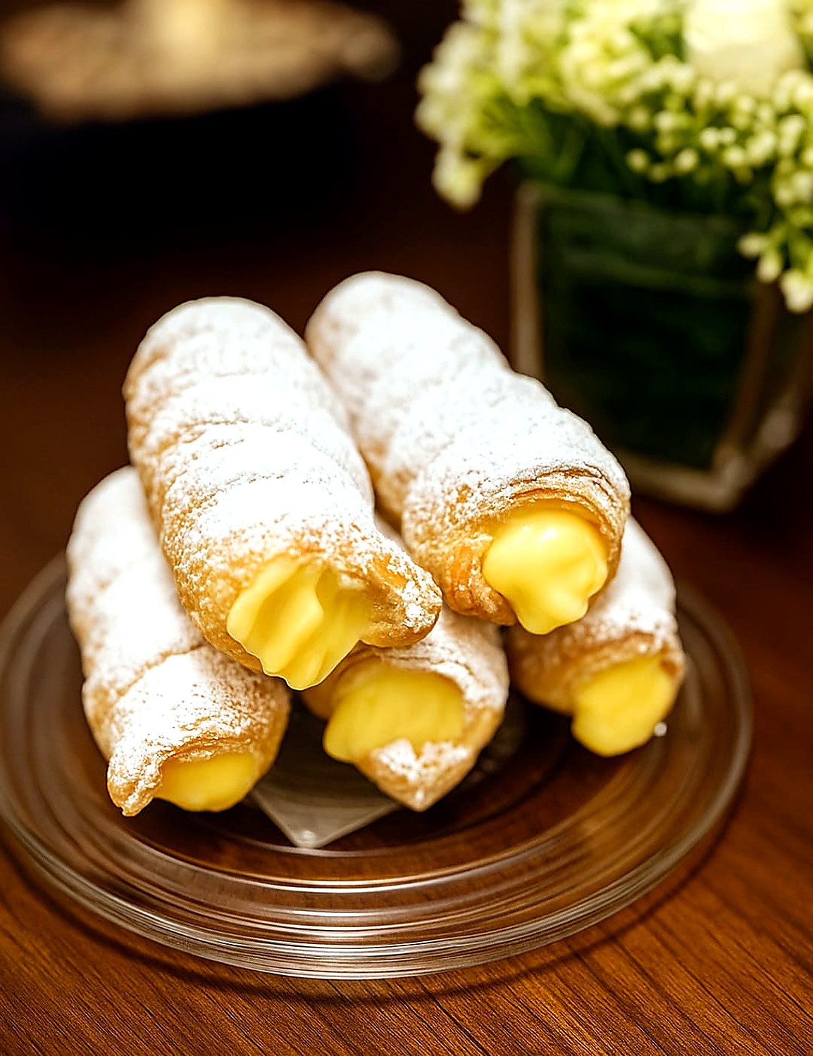 Dulces de hojaldre rellenos de crema
